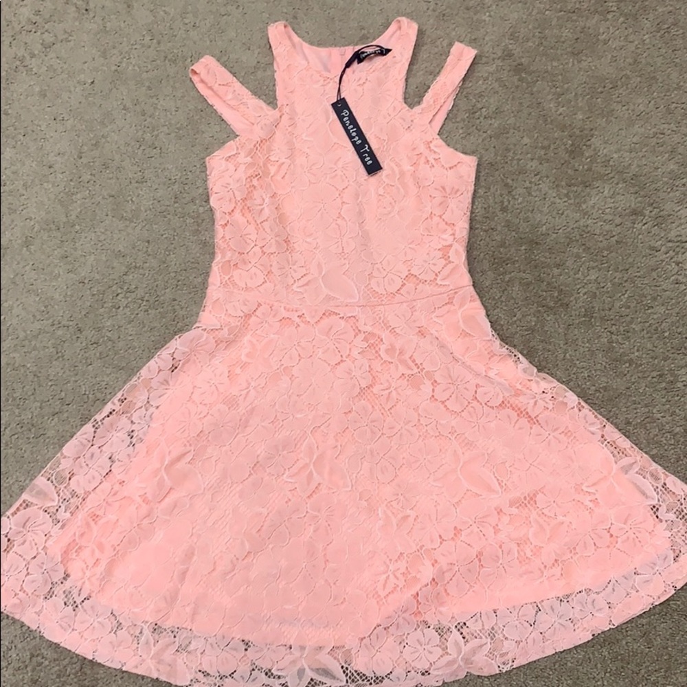 Penelope Tree Coral Lace Dress
